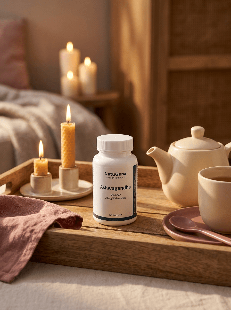 Weiße Produktdose Ashwagandha von NatuGena