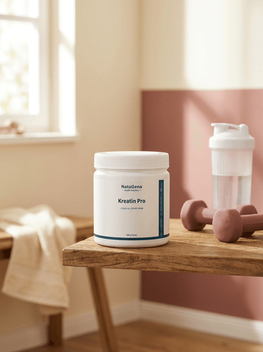 Weiße Produktdose Kreatin Pro von NatuGena